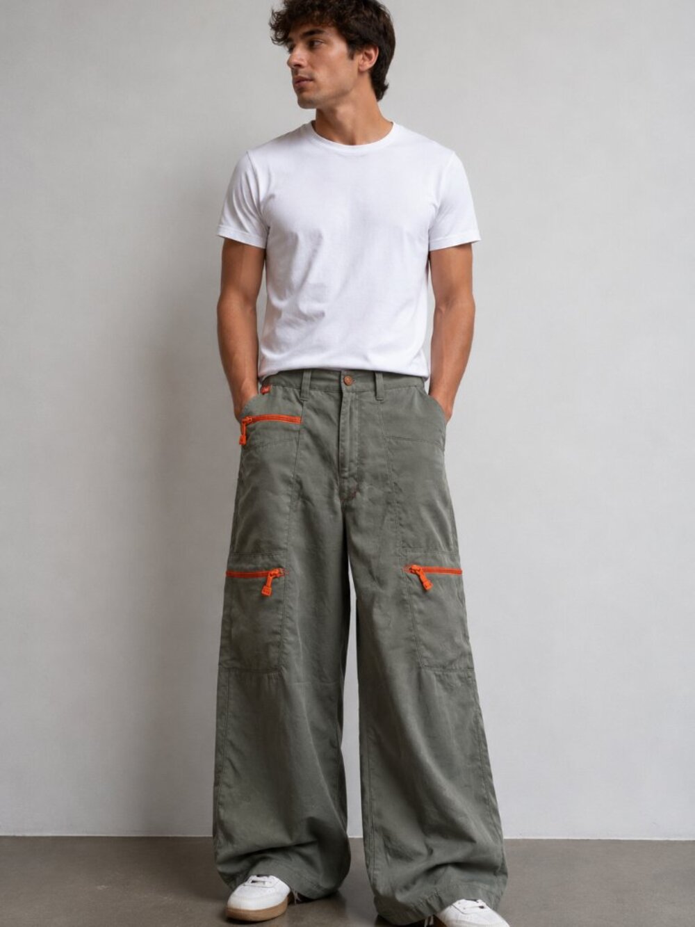 Vintage Kikwear Y2k Wide Leg Parachute Pants Size 28